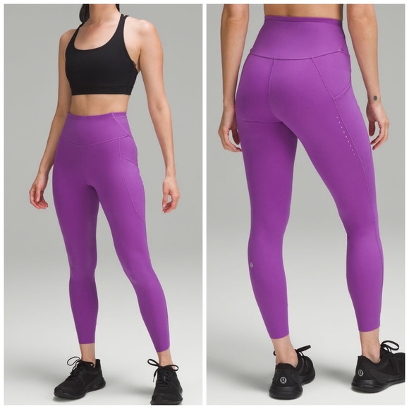 lululemon athletica Pants - Lululemon Fast and Free High-Rise Tight 25” Pockets Moonlit Magenta size 8 NWT